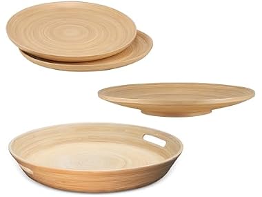 LEXA 4-Piece Handcrafted Bamboo Serving Set