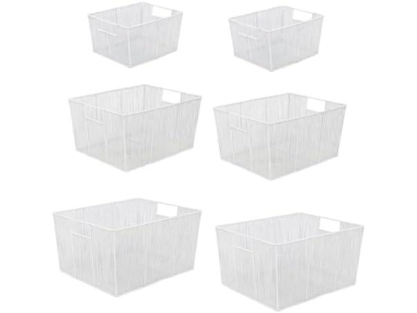 happimess Nesting Wire Metal Storage Baskets for Shelves Set of 6