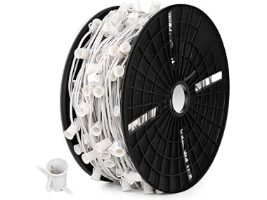 Commercial 500 FT LED Lights Sockets Outdoor, White