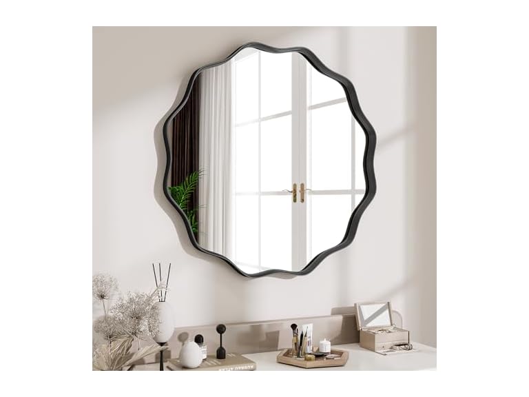 Wavy Round Mirror