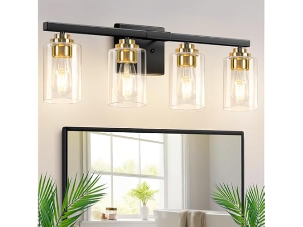 4-Light Bathroom Light Fixtures, 27" Modern Vanity