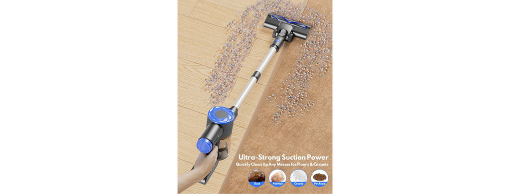 HOTAWELI Cordless Vacuum Cleaner - Gray/Blue