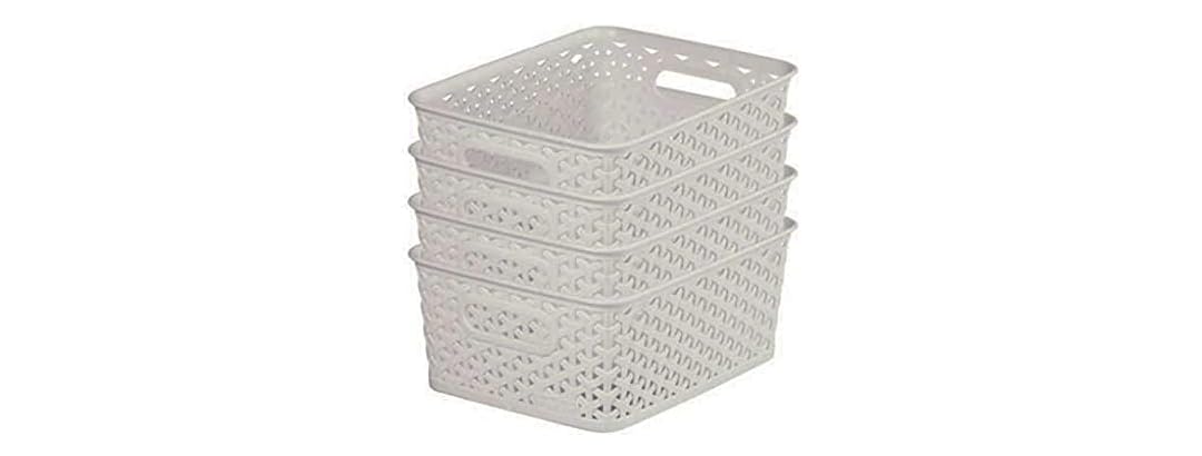Rattan Storage Baskets 4L 4-Pack