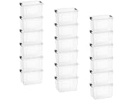 Superio Clear Storage Box with Lid, 2.5 Quart 18 Pack