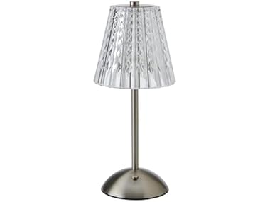 Elements 11.8-Inch Silver Rechargeable LED Table Lamp