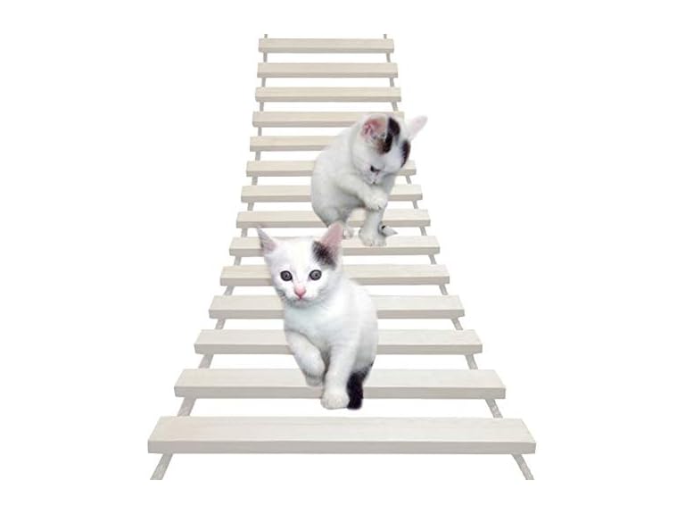 La La Pet Wood Cat Bridge Ladder Perch Hammoc