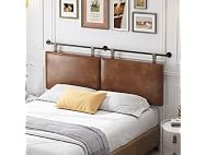 HouseMila Brown Leather King Headboard