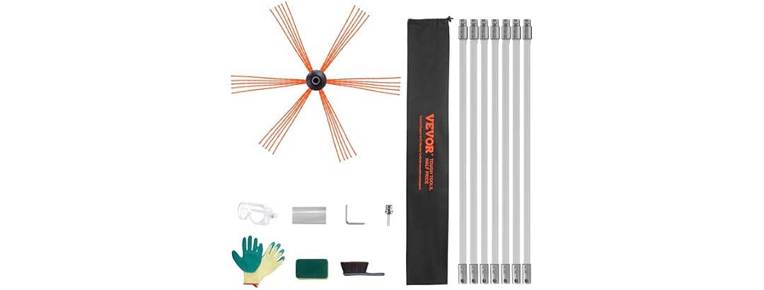 23 Feet Chimney Sweep Kit, w/ 7 Reinforced Nylon