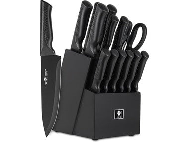 15-Piece Kitchen Knife Set w/ Block- Black
