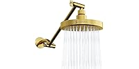 6" Round Rain Shower Head & Arm