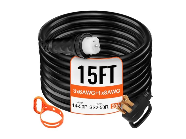 15FT Generator Power Cord 50-Amp 125/250-volt