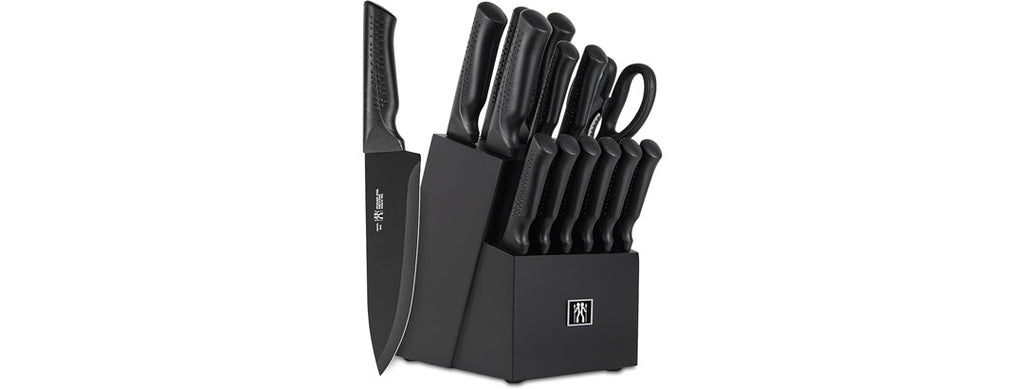 15-Piece Kitchen Knife Set w/ Block- Black