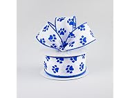 Craig Bachman Blue Paw Print Ribbon 1.5"