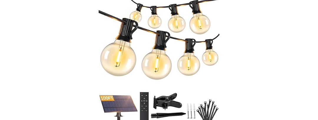Brightever B0G4M1VT5F 100FT Solar String Lights Outdoor