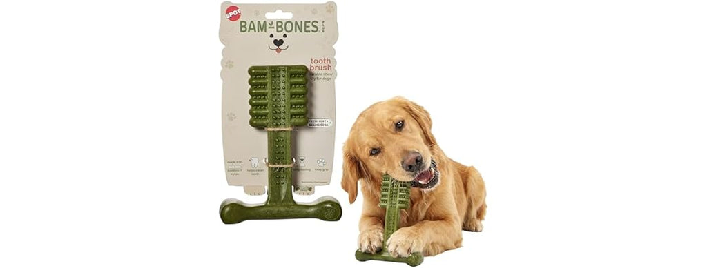 SPOT Bam-Bones Plus Toothbrush Dog Chew Toy