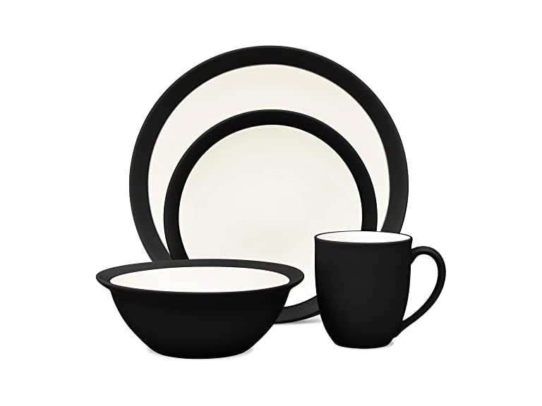 Noritake Colorwave Graphite 4-Piece Curve Place Setting, Service for 1