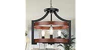 3-Light Farmhouse Chandelier, 14.5” Pendant Hanging