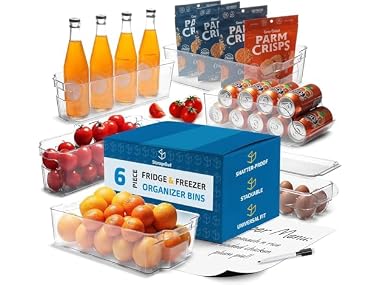 Hearth & Harbor 32 Piece Fridge Organizer Bins - Set of 24