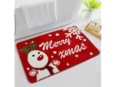Cute Snowman Christmas Bathroom Rug
