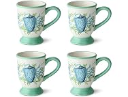 Cerified International Sea Glass Porcelain Mugs, Set of 4