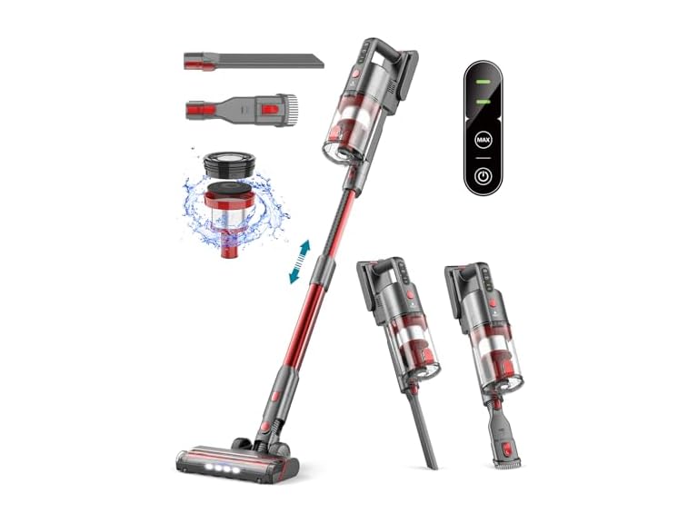 Ljuren Cordless Vacuum Cleaner for Home (Peach Red)