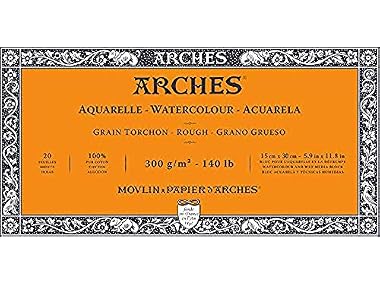 Arches 20-Sheet Watercolour Pad 15x30cm 300g