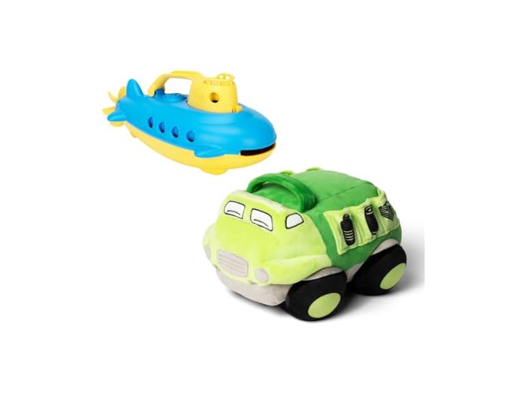 Green Toys Recycle Truck Plush & Submarine Bundle