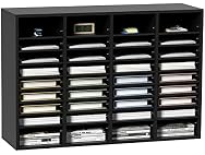 Wood Literature Organizer, 36 Compartments, File