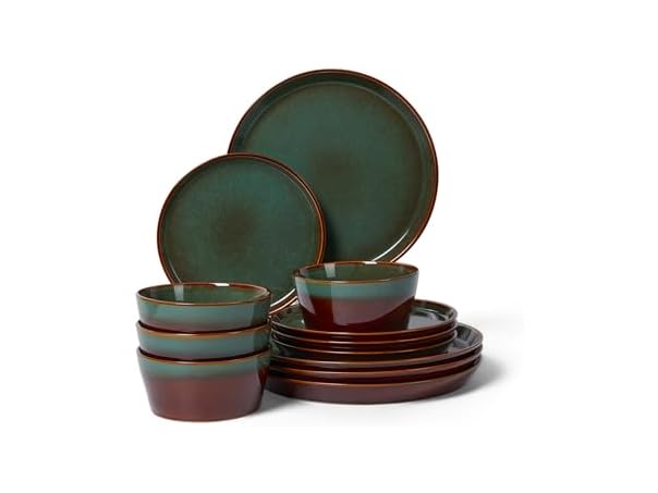 Pokini Plates and Bowls, 12 Pieces