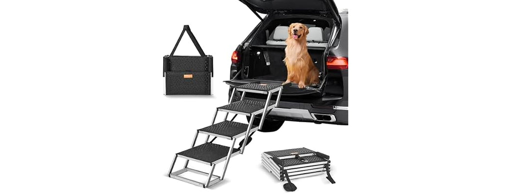 VEVOR Dog Stair for Cars, Wide 4-step