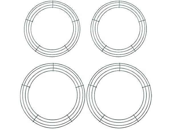 4 Pack 12 & 14" Metal Wire Wreath Frame