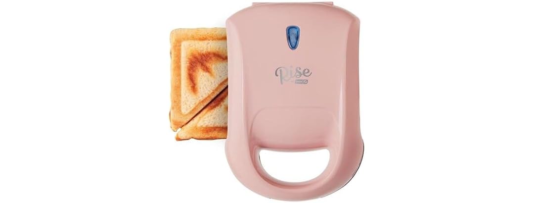 6.2 in. Metal Nonstick Surface Pink Sandwich Grill, Pink