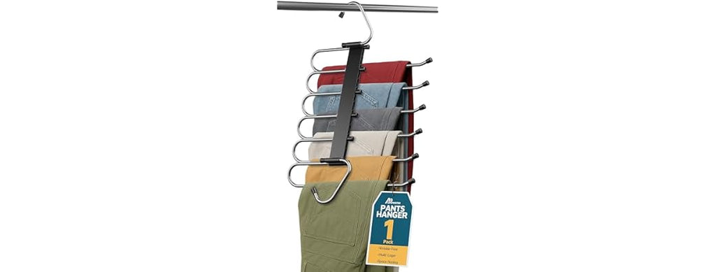Black Space Saving Pants Hangers 1 Pack