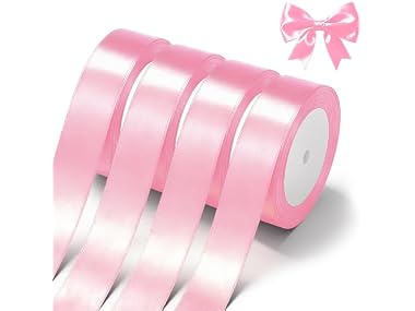 Pink Satin Ribbon 1" x 4 Rolls