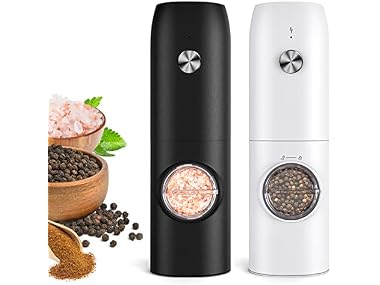 FRTONYI Salt and Pepper Grinder Set, Black and White