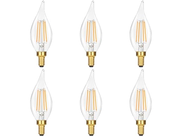 6PK GoBright 6W Candelabra Light Bulbs -Choose Color