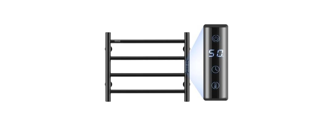 VEVOR 4 Bars Towel Warmer Rack, Wall