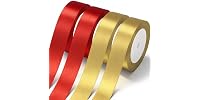 Gold & Red Satin Ribbon 1" x 4 Rolls
