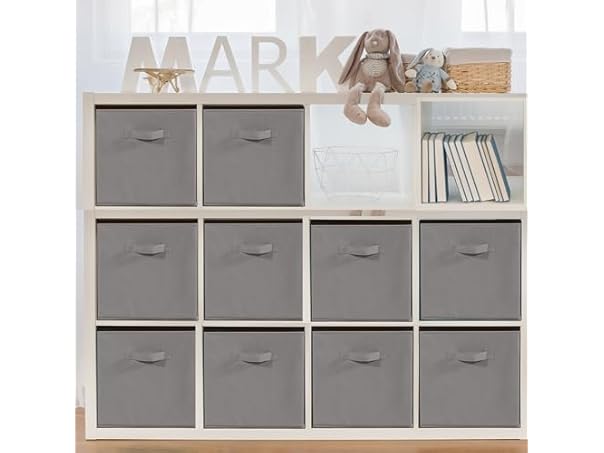 STORAGEIDEAS 11x11 Storage Bins, Set of 10 Grey