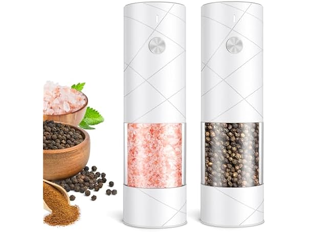 FRTONYI Salt and Pepper Grinder Set, White