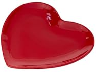 Ceramic Plate Heart-Shaped Mini Tray, Small, Red