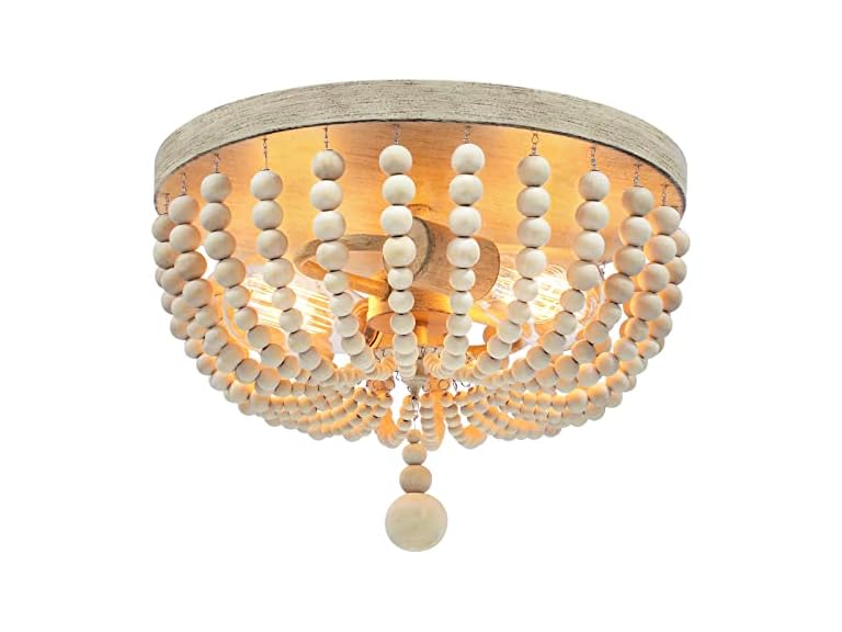 VerRon Farmhouse Wood Beaded Chandelier
