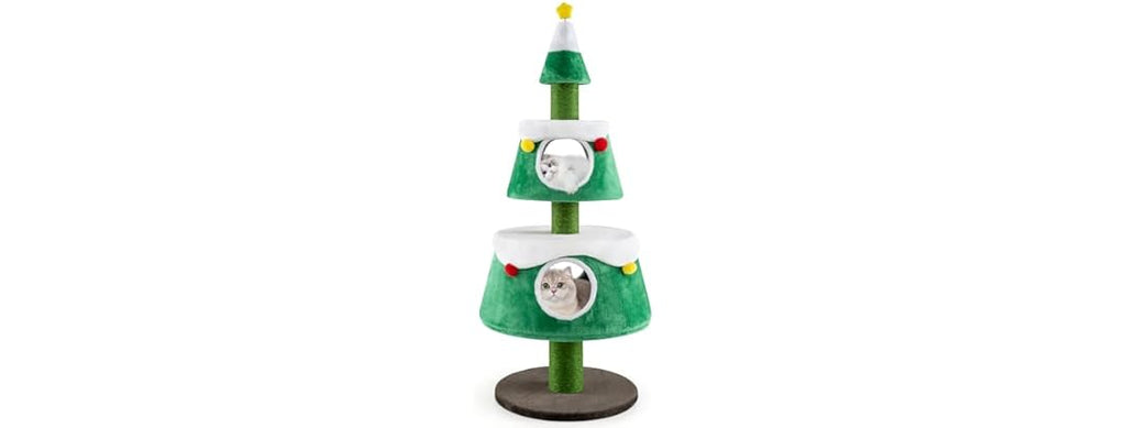 PETSITE 60 inch Cat Christmas Tree, Cute Cat Tower