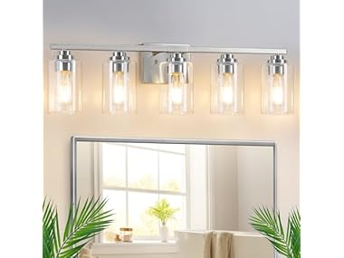5-Light Bathroom Light Fixtures, 31" Modern Vanity Lights