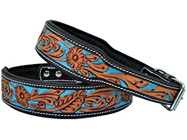 Affilare Leather Dog Collar Western Style Hea