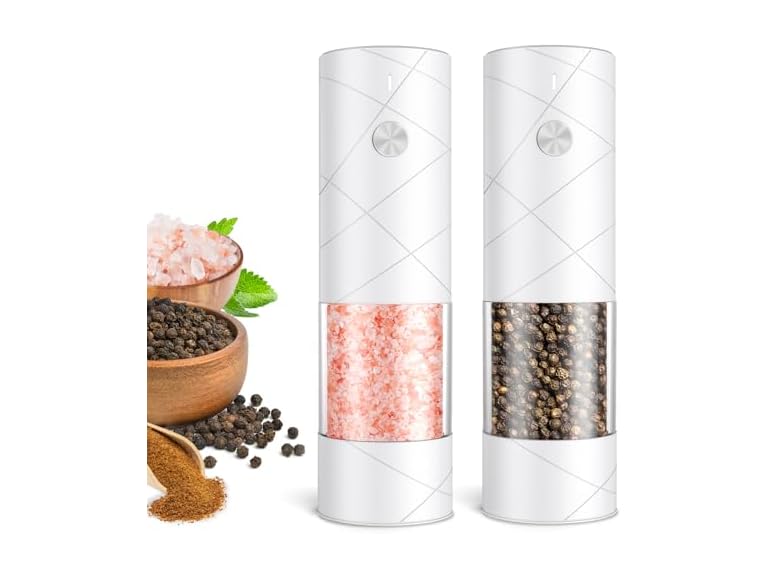 FRTONYI Salt and Pepper Grinder Set, White