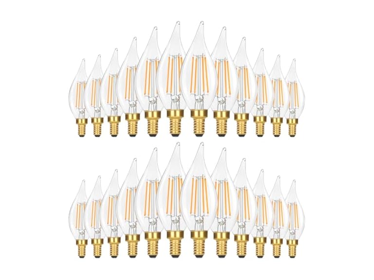 24PK GoBright 4W Candelabra Light Bulbs Daylight White