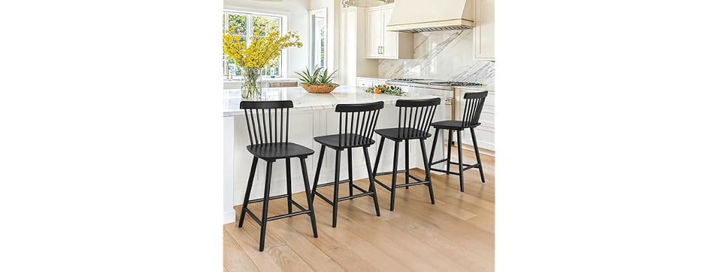 Lue Bona Black Bar Stools Set of 4 24"