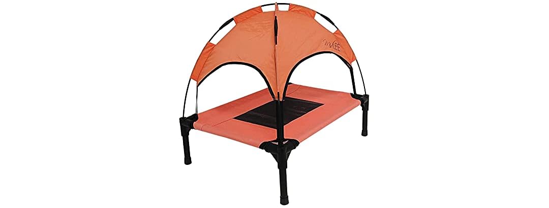 Midlee Salmon Dog Cot with Canopy (24" x 30")