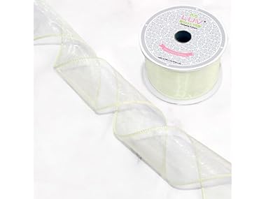 Wired Organza Ribbon 2.5" 10 Yd Ivory